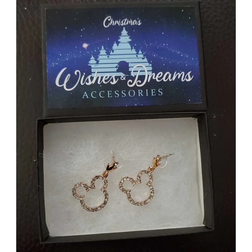 Mickey Mouse Dangle Earrings Comes in Box - Picture 3 of 3